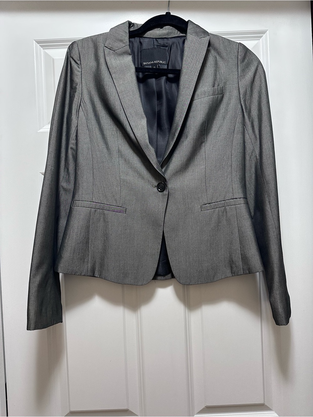 Banana Republic Women's Gray Single-Button Blazer